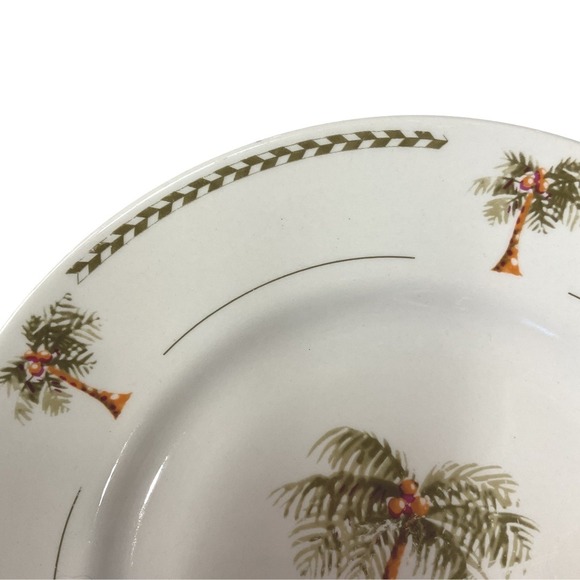 Gibson Set of 2 Bahama Tropical Palm Tree Round Salad / Dessert Plate One Size - Picture 8 of 12